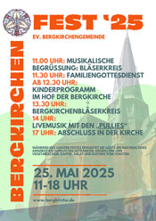 Bergkirchenfest am 25.5.25 ab 11 Uhr mit musikalischer Begrüssung